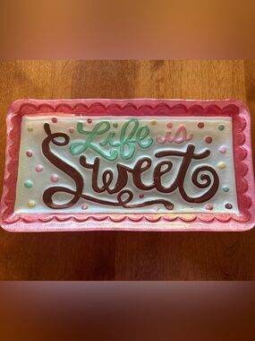 Life Is Sweet Glass Tray